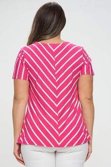 Women’s Chic in Stripes V-neck Top style 3