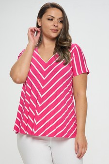 Women’s Chic in Stripes V-neck Top style 4