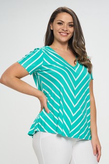 Women’s Chic in Stripes V-neck Top style 2