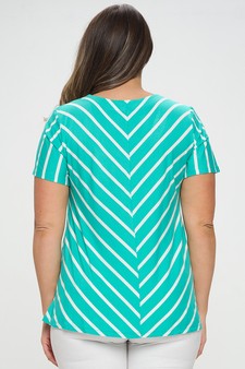 Women’s Chic in Stripes V-neck Top style 3