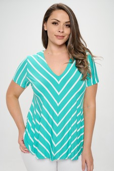 Women’s Chic in Stripes V-neck Top style 4