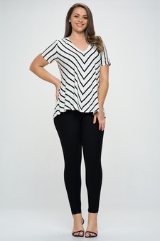 Women’s Chic in Stripes V-neck Top style 5