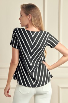 Women’s Chic in Stripes V-neck Top style 3