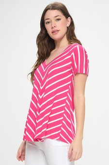 Women’s Chic in Stripes V-neck Top style 2