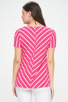 Women’s Chic in Stripes V-neck Top style 3