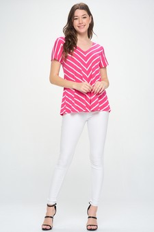 Women’s Chic in Stripes V-neck Top style 5