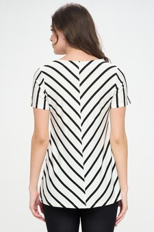 Women’s Chic in Stripes V-neck Top style 3