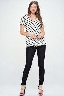 Women’s Chic in Stripes V-neck Top style 5