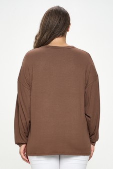 Women's Essential Relaxed Long Sleeve with Side Slits style 3