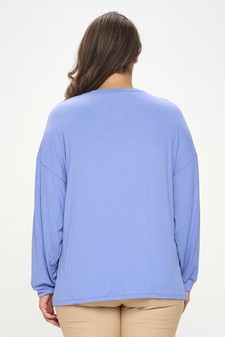 Women's Essential Relaxed Long Sleeve with Side Slits style 3