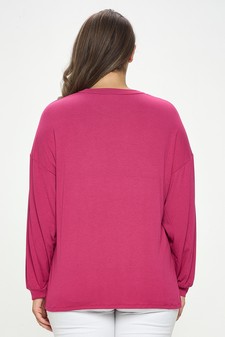 Women's Essential Relaxed Long Sleeve with Side Slits style 3