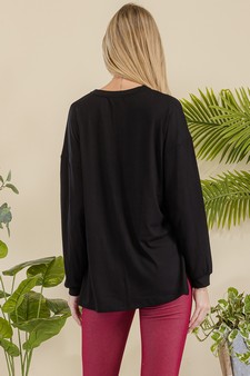 Women's Essential Relaxed Long Sleeve with Side Slits style 3