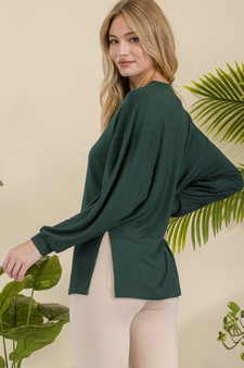 Women's Essential Relaxed Long Sleeve with Side Slits style 3