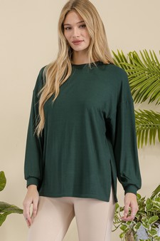 Women's Essential Relaxed Long Sleeve with Side Slits style 4