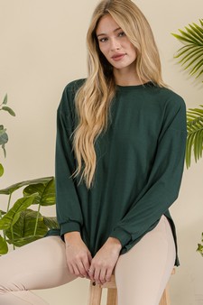 Women's Essential Relaxed Long Sleeve with Side Slits