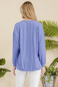 Women's Essential Relaxed Long Sleeve with Side Slits style 3