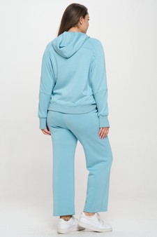 Solid UltraComfy Sweatshirt & Straight Leg Pant Set Plus size style 3