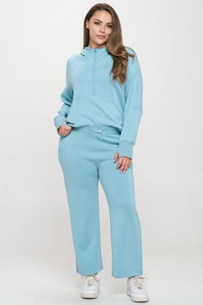 Solid UltraComfy Sweatshirt & Straight Leg Pant Set Plus size