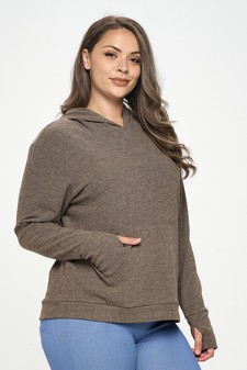 Women's Ultra Soft Hoodie with Thumb Hole style 2