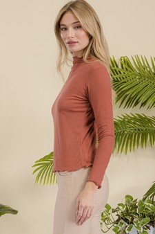 Ribbed Long Sleeve Top with Lettuce Trims style 2