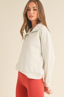 Women's Piqué Quarter Zip Pullover style 2