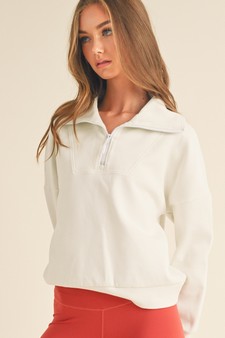 Women's Piqué Quarter Zip Pullover style 4