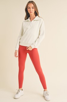 Women's Piqué Quarter Zip Pullover style 5