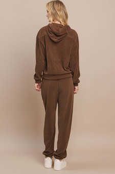 Women's Relaxed Ribbed Corduroy Hoodie and Cargo Pants Set style 3