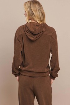 Women's Relaxed Ribbed Corduroy Hoodie and Cargo Pants Set style 4