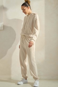 Women's Relaxed Ribbed Corduroy Hoodie and Cargo Pants Set style 3