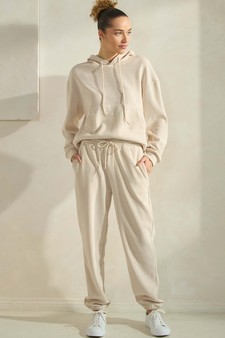 Women's Relaxed Ribbed Corduroy Hoodie and Cargo Pants Set style 5