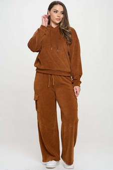 Women's Relaxed Ribbed Corduroy Hoodie - Plus Size style 5