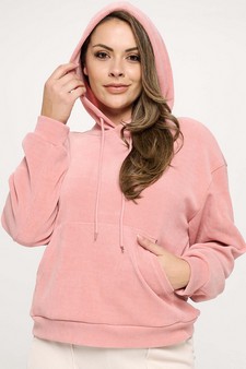 Women's Relaxed Ribbed Corduroy Hoodie style 4