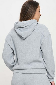 Women's Relaxed Ribbed Corduroy Hoodie - Plus Size style 2