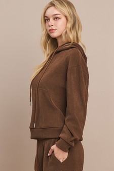 Women's Relaxed Ribbed Corduroy Hoodie style 2