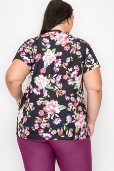 Women’s Short Sleeve Floral Printed Top style 3