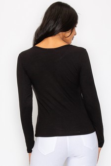 Women's Soft & Smooth Ribbed Long-sleeved Top style 3