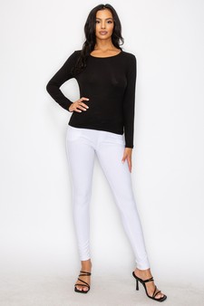 Women's Soft & Smooth Ribbed Long-sleeved Top style 4