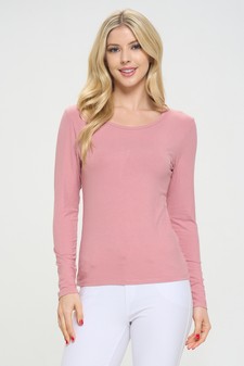 Women's Soft & Smooth Ribbed Long-sleeved Top