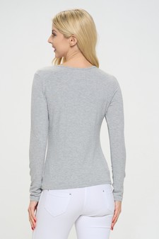 Women's Soft & Smooth Ribbed Long-sleeved Top style 3