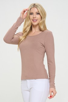 Women's Soft & Smooth Ribbed Long-sleeved Top style 2