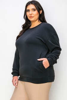 Women's Sofie Soft Modal Oversized Crew Top with Pockets style 2