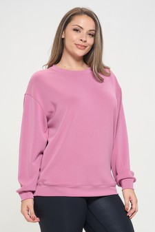 Women's Sofie Soft Modal Oversized Crew Top with Pockets style 2