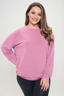 Women's Sofie Soft Modal Oversized Crew Top with Pockets style 4