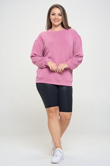 Women's Sofie Soft Modal Oversized Crew Top with Pockets style 5