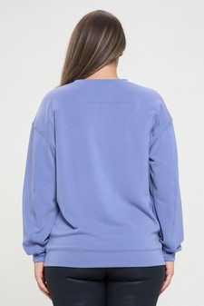 Women's Sofie Soft Modal Oversized Crew Top with Pockets style 3