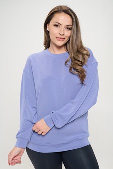 Women's Sofie Soft Modal Oversized Crew Top with Pockets style 4