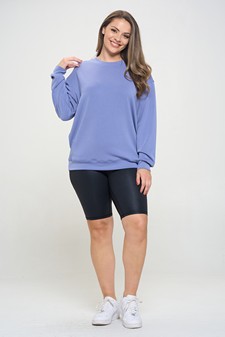 Women's Sofie Soft Modal Oversized Crew Top with Pockets style 5