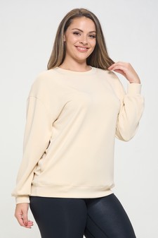 Women's Sofie Soft Modal Oversized Crew Top with Pockets style 2