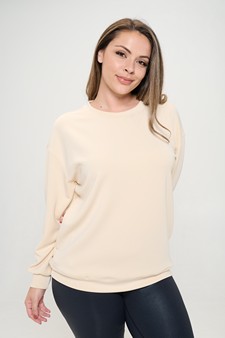 Women's Sofie Soft Modal Oversized Crew Top with Pockets style 4